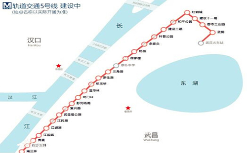 武漢五號線最新進度開通時間、地鐵線路圖