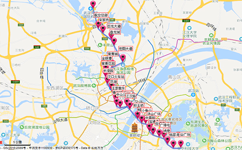 2019武漢地鐵2號線最新線路圖及南延線站點