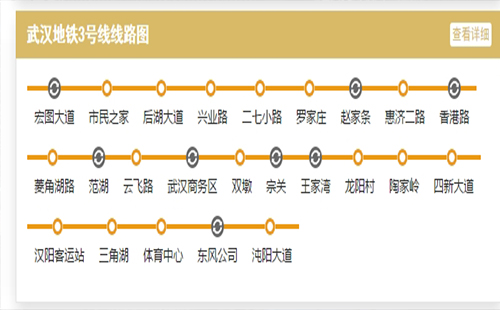 武漢地鐵3號線運營時間2019(線路圖+站點)