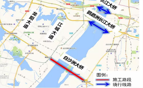 白沙洲大橋、二七長(zhǎng)江大橋正在施工維修(繞路指南）