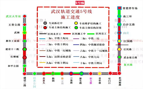 武漢在建地鐵有幾條線2019（施工進(jìn)度）