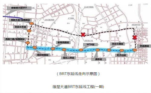 武漢BRT東延線站點規(guī)劃圖（通車時間）